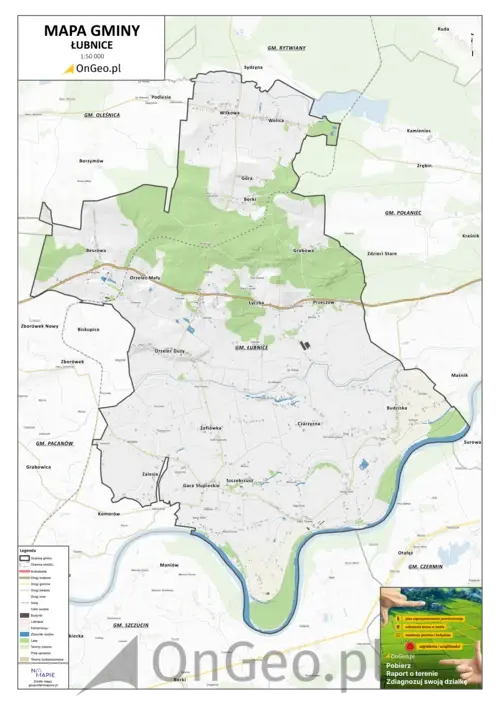 Mapa gminy Łubnice